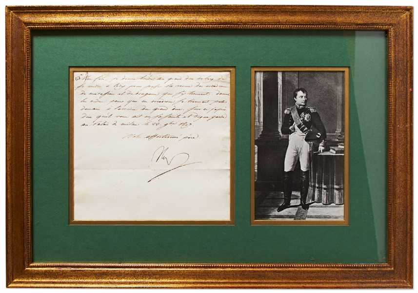 Napoleon Bonaparte Letter Signed as Emperor of France -- Napoleon Writes of a Military Review