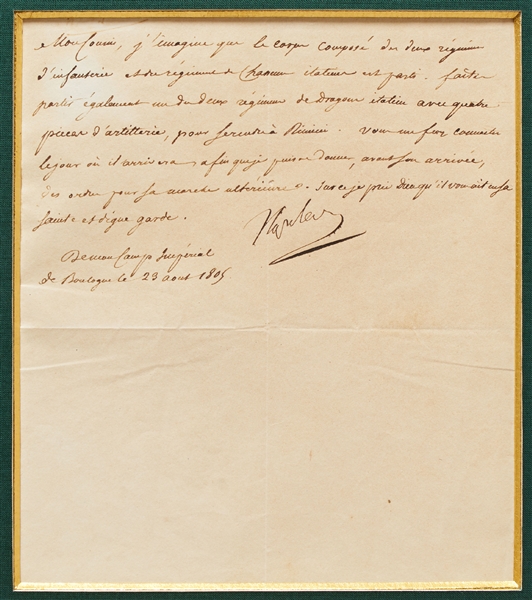 Napoleon Bonaparte Letter Signed as Emperor of France with Military Content -- With Full Napoleon Signature