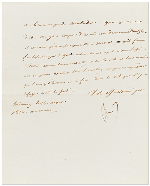 Napoleon Bonaparte Letter Signed -- 1813 Letter to His Step-Son with Excellent Military Content: ''...it's not yet decided whether Prussia will join the campaign against us...''