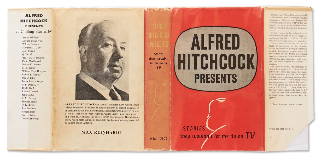 Alfred Hitchcock Signed Self-Portrait Within a First Edition of ''Alfred Hitchcock Presents''