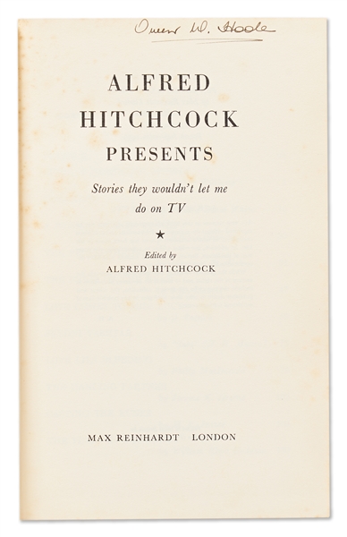 Alfred Hitchcock Signed Self-Portrait Within a First Edition of ''Alfred Hitchcock Presents''