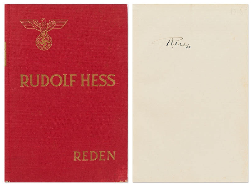 Rudolf Hess Signed First Edition of ''Reden'', His Collection of Speeches -- Published in 1938