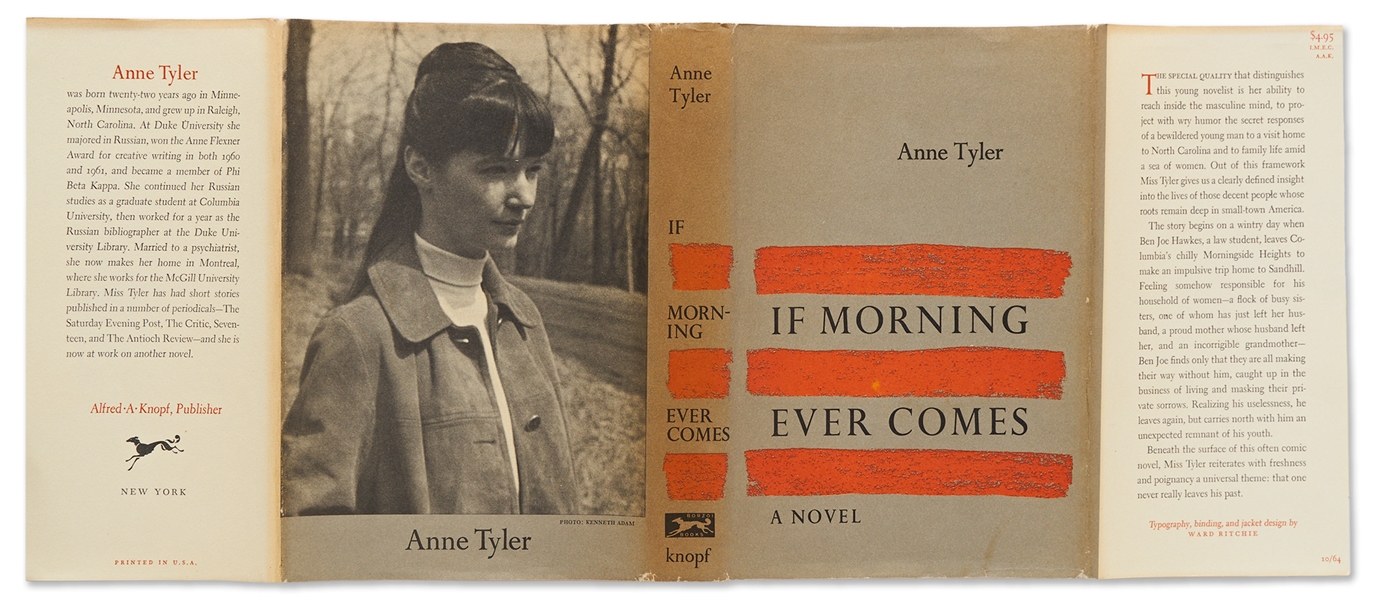 Anne Tyler Signed First Edition, First Printing of Her First Novel, ''If Morning Ever Comes''