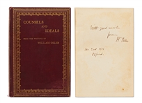William Osler Signed First Edition of Counsels and Ideals Without Inscription -- Considered the Father of Modern Medicine, Book Is a Collection of Oslers Writings