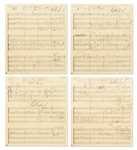 Lot of Four Burt Bacharach Autograph Musical Quotations Signed for Lost Horizon