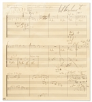 Lot of Four Burt Bacharach Autograph Musical Quotations Signed for ''Lost Horizon''