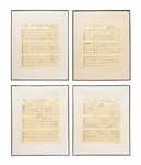 Lot of Four Burt Bacharach Autograph Musical Quotations Signed for ''Lost Horizon''