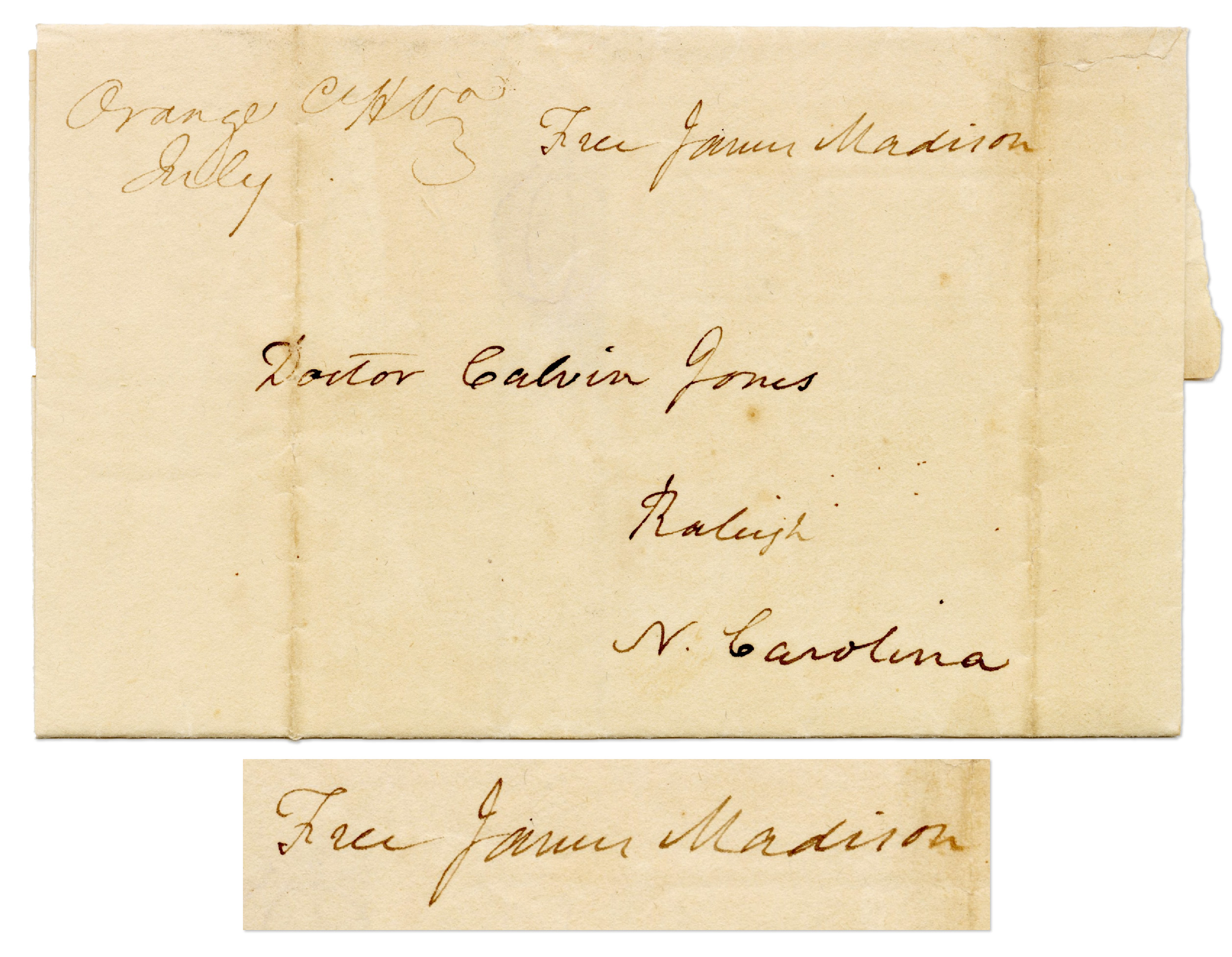 Lot Detail - James Madison Signed Free Frank from 1819