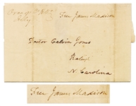 James Madison Signed Free Frank from 1819