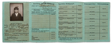 Hitler Youth Membership Card -- With Photo of 10 Year-Old Boy