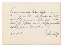 Erich Ludendorff Autograph Quote Signed from 1919 with a Nationalistic German Message -- ...May we learn to become Germans once more...