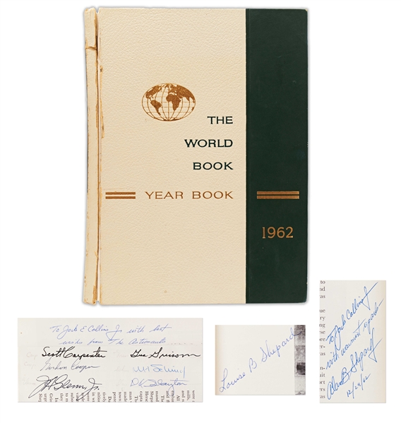 Mercury 7 Signed ''The 1962 World Book'' -- Signed by All 7 Astronauts