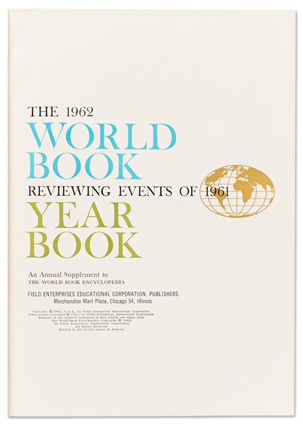 Mercury 7 Signed The 1962 World Book -- With Steve Zarelli COA for All 7 Astronauts