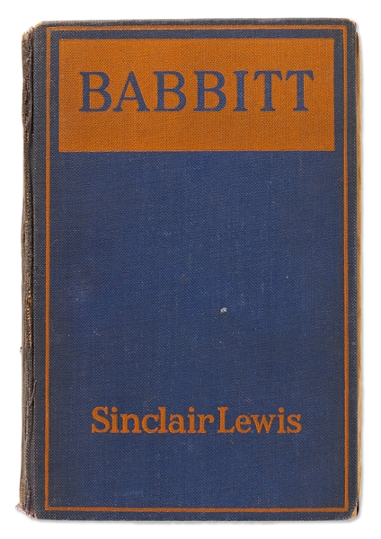 Sinclair Lewis Signed First Edition, First Printing of ''Babbitt''
