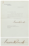 Franklin D. Roosevelt Letter Signed as President on White House Letterhead -- Likely Regarding FDRs Supreme Court-Packing Legislation from 1937