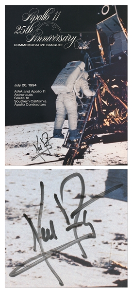 Neil Armstrong Signed Apollo 11 Photo from the Mission's 25th Anniversary -- Without Inscription