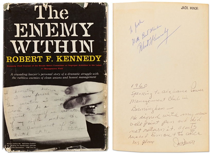Robert F. Kennedy Signed First Edition of The Enemy Within