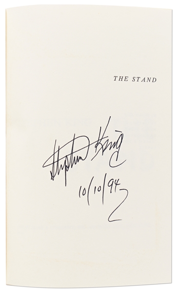 Stephen King Signed First Edition of ''The Stand'' -- Without Inscription