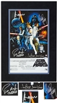 Carrie Fisher, Harrison Ford, Peter Mayhew and David Prowse Signed 10 x 16 Star Wars Photo of the Poster -- With Steiner COA for Fisher, Mayhew and Prowse, and Beckett COA for Ford