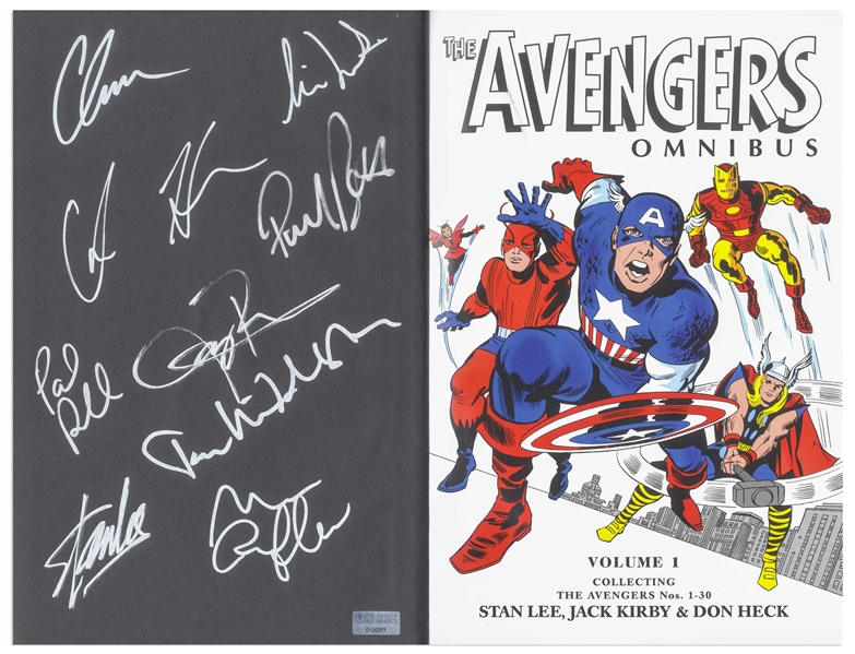 Avengers Creator Stan Lee Signed ''The Avengers Omnibus'' Coffee Table Book -- Also Signed by 8 Members of Superhero Squad Including Chris Hemsworth & Chris Evans