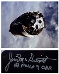 James McDivitt Signed 20 x 16 Photo of the Apollo 9 Lunar Module Against a Beautiful Cloudy Blue Sky