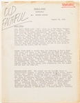 Ten ''Kook's Tour'' Documents -- Includes ''Added Scenes, Retakes, Missing Scenes, Titles'', Treatments, Scene Lists, ''Silent Retakes'', ''Second Dialogue'' & More -- Circa 1969 -- Very Good