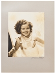 Shirley Temple Personally Owned Photo From ''Heidi'' -- Large Portrait Signed by Photographer George Hurrell on Mat