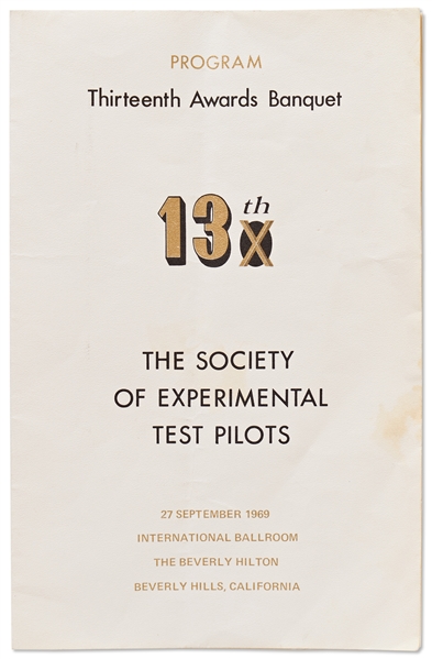 Neil Armstrong Signed Program for The Society of Experimental Test Pilots -- Uninscribed
