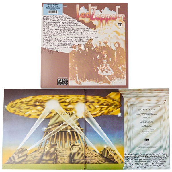 David Juniper Signed Led Zeppelin II Album with Handwritten Details on the Iconic Album Design -- ...The cover imagery was completely experimental...