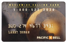 Marlon Brandos Personally Owned Phone Card -- Issued to Larry Duran, Brandos Alias