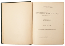 First Edition, First Printing of Mark Twain's Masterpiece, ''Adventures of Huckleberry Finn''