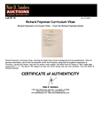 Richard Feynman's Curriculum Vitae -- From the Richard Feynman Estate