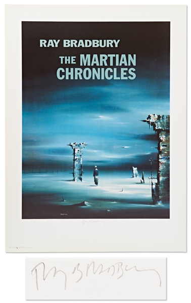 Ray Bradbury Signed Lot of 10 ''Martian Chronicles'' Lithographs, Each Measuring 22'' x 30'' -- Near Fine