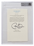 Barack Obama Signed Souvenir Speech From the 2011 White House Correspondents Dinner Where He Made Fun of Donald Trump -- Donald Trump is here tonight! -- With Beckett Encapsulation