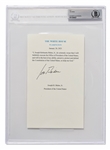 Joe Biden Signed Souvenir Presidential Oath of Office -- Encapsulated by Beckett