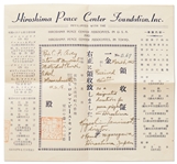 Kiyoshi Tanimoto Receipt Signed for the Hiroshima Peace Center Foundation -- Also Includes Christmas Card from the Foundation