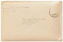 Kiyoshi Tanimoto Receipt Signed for the Hiroshima Peace Center Foundation -- Also Includes Christmas Card from the Foundation
