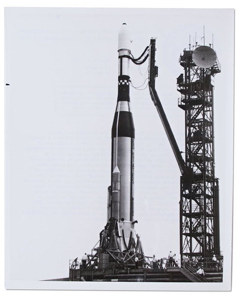 NASA Photo of the Lunar Orbiter 5 -- With NASA Press Release on Verso Dated 1 August 1967