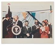 Red Number Photo of John F. Kennedy Presenting the NASA Distinguished Service Medal to John Glenn -- on A Kodak Paper