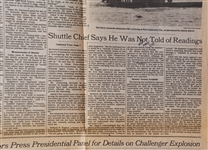 Richard Feynman Hand-Edited ''New York Times'' Newspaper on the Space Shuttle Challenger Disaster