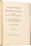 Twelve Volume Set of the ''Complete Works of Abraham Lincoln'' -- Leather Bound Limited Edition with Fold-out Copies of Lincoln's Letters, Speeches, Etc. -- Near Fine Condition
