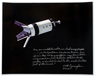Walter Cunningham Signed 20 x 16 Photo of the Apollo 7 Saturn Rocket -- Cunningham Pays Tribute to Wernher von Braun