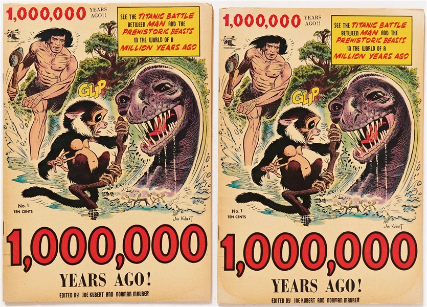 13 Copies of ''1,000,000 Years Ago'' #1 (St. John, 1953) -- Very Light Wear