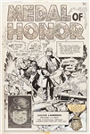 Norman Maurer Tomahawk #138 Original Medal of Honor Artwork, Pages 34-37 Including Splash Page (DC, February 1972) -- Each Page Measures 10.25 x 16 -- Very Good to Near Fine