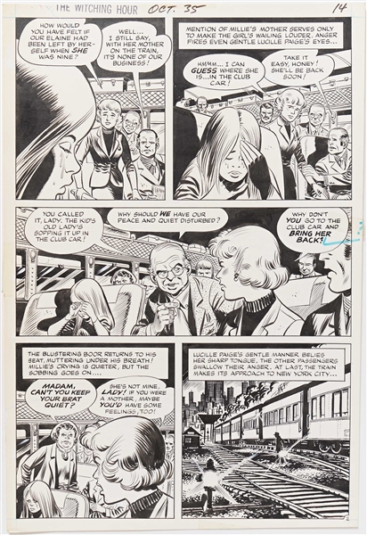 Norman Maurer ''The Witching Hour'' #35 Original Artwork, Pages 13-15 Including Three-Quarter Splash Page (DC, October 1973) -- Measures Approx. 10.5'' x 15.5'' -- Very Good Plus