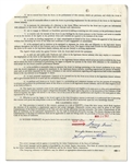 Larry Fine Signed Contract with the William Morris Agency, Dated 17 January 1963 -- Four Pages on Two Sheets Measure 8.5'' x 11'' -- Signed ''Larry Fine'' on Third Page -- Very Good to Near Fine