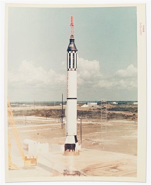 Red Number NASA Photo of the Freedom 7 Rocket from Mercury-Redstone 3 -- On ''A Kodak Paper''