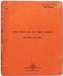 Snow White and the Three Stooges First Draft Script Dated 24 October 1960 -- Moe Howard Written on Front Cover -- Runs 132pp. Plus Revised Page Inserts, with One Signed Moe -- Very Good