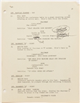 ''The Three Stooges Meet the Martians'' Final Draft Screenplay Dated 5 March 1962 -- Later Named ''The Three Stooges in Orbit'' -- Runs 129pp. Plus Cast Sheet & Shooting Schedule with Edits Throughout