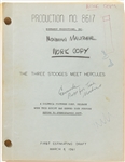 The Three Stooges Meet Hercules First Estimating Draft Script -- Dated 8 March 1961, Runs 118pp. -- Hand Notated Throughout with Norman Maurer Work Copy on Cover & Sketch Inside -- Very Good